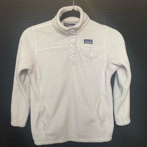Patagonia, fleece Off-white, girls, grosgrain ribbon detail